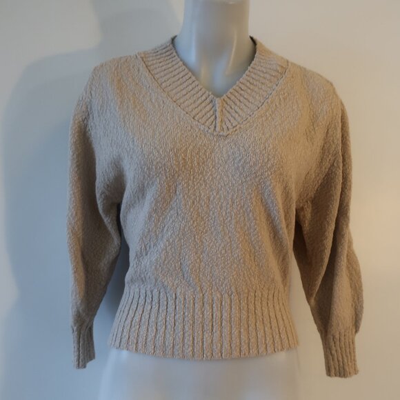 NWT Womens The Reset R Label Neutral The Smarty Cotton Boucle Sweater XS - Picture 2 of 8